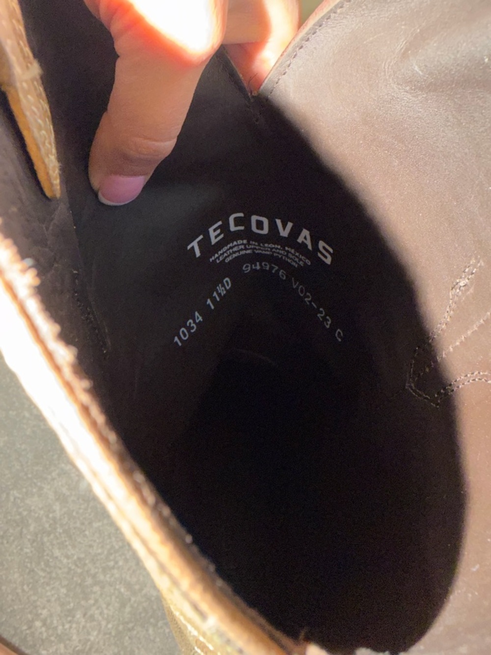 Tecovas Brown and White Leather Western Boots- Limited Edition The Barton - Picture 7 of 7